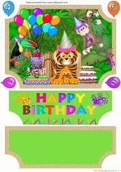 Age 4/5/6/7 Tiger Birthday easel topper and stopper(no base)