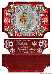 Red Christmas vintage plaque easel topper and stopper (no base) 2
