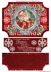 Red Christmas vintage plaque easel topper and stopper (no base) 4