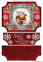 Red Christmas vintage plaque easel topper and stopper (no base) 5