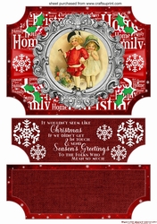 Red Christmas vintage plaque easel topper and stopper (no base) 10