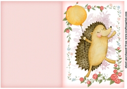 Hedge hog with balloon cut and fold card