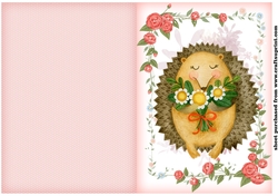 Hedgehog with flowers cut and fold card