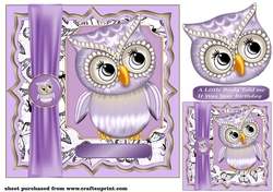 Lilac little birdy card front