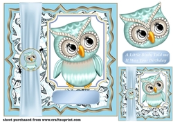 Blue little birdy card front