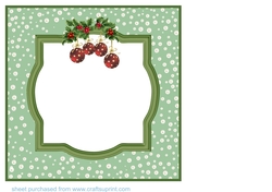 Red and Green Christmas bauble insert