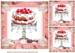3 Pink cake card front/toppers