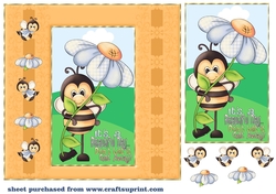 Yellow bee card front