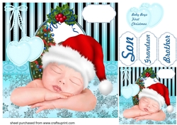 Baby boys first Christmas card front