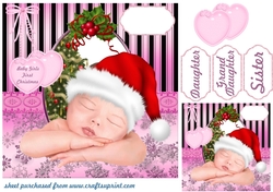 Baby girls first Christmas card front