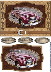 Vintage car with belt card front 7