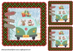 3 Driving home for Christmas card front/toppers 2