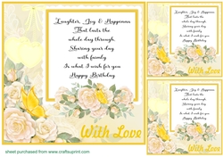 3 Lemon rose verse card front/toppers 1