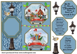 Blue Home for Christmas card front 1