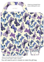 Lavender butterflies gift bag