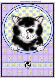 A4 Aprox Black and White Cat Topper