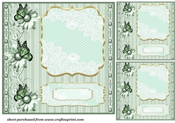 3 Green floral card front/topper blanks 1