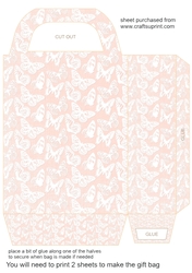 Peach and white butterfly gift bag