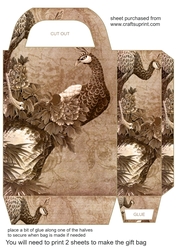 Vintage peacock gift bag 4