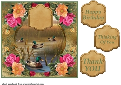 Floral duck card front