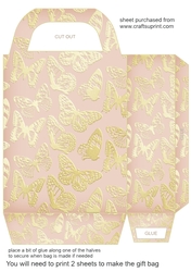 Pink butterfly gift bag