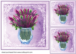 3 Purple floral arrangement card front/toppers 4