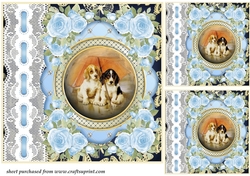 3 Blue lace pups card front/toppers 2