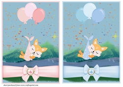 Baby girl and boy card fronts