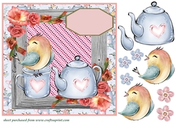Floral bird card front