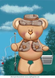 Large fishing bear topper 5
