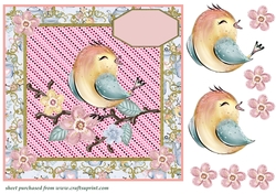 Bird on branch card front 1