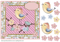 Bird on branch card front 2