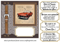 Sketched rustic vintage car card front 5
