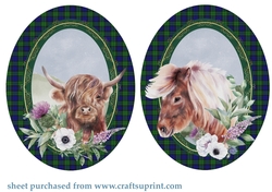 2 Oval tartan floral animal toppers 1
