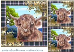 3 Highland cow card front/toppers 4