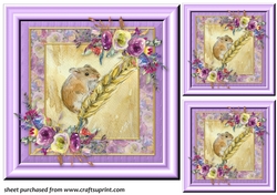 3 Lilac mouse card front/toppers