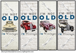 4 Vintage car toppers/bookmarks 2