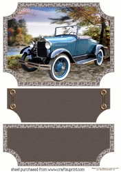 Brown vintage scene car topper and stopper(blank message)4
