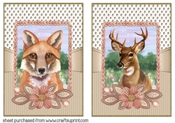 2 Cream woodland animal card fronts 2
