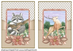 2 Cream woodland animal card fronts 4