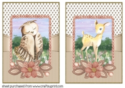 2 Cream woodland animal card fronts 5
