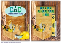 2 Tool themed Fathers Day card fronts