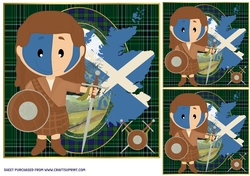 3 Scotland themed card front/toppers 2