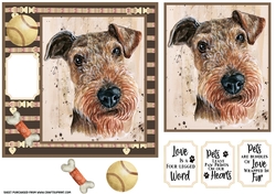 Airedale terrier card front 