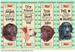 4 Assorted Labrador toppers/bookmarks