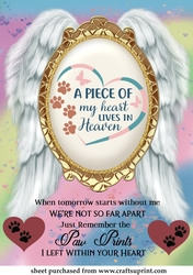 A piece of my heart memorial topper(with space for name and date)