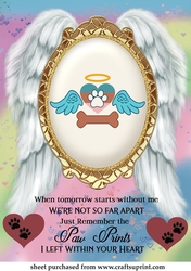 Paws and wings memorial topper(with space for name and date)