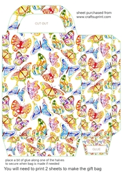 Multi coloured butterfly gift bag 3