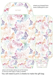 Multi coloured butterfly gift bag 4