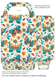 Multi coloured butterfly gift bag 9
